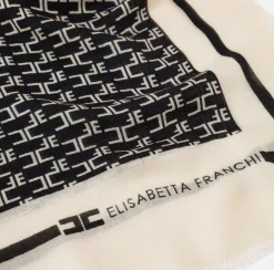 Elisabetta Franchi Scarves|Monogram Scarf Black/Butter