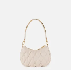 Elisabetta Franchi Shoulder Bags|Embossed fabric hobo bag with lettering Latex
