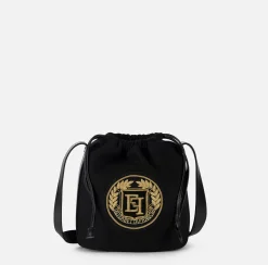 Elisabetta Franchi Strap Bags|Fabric bucket bag Black