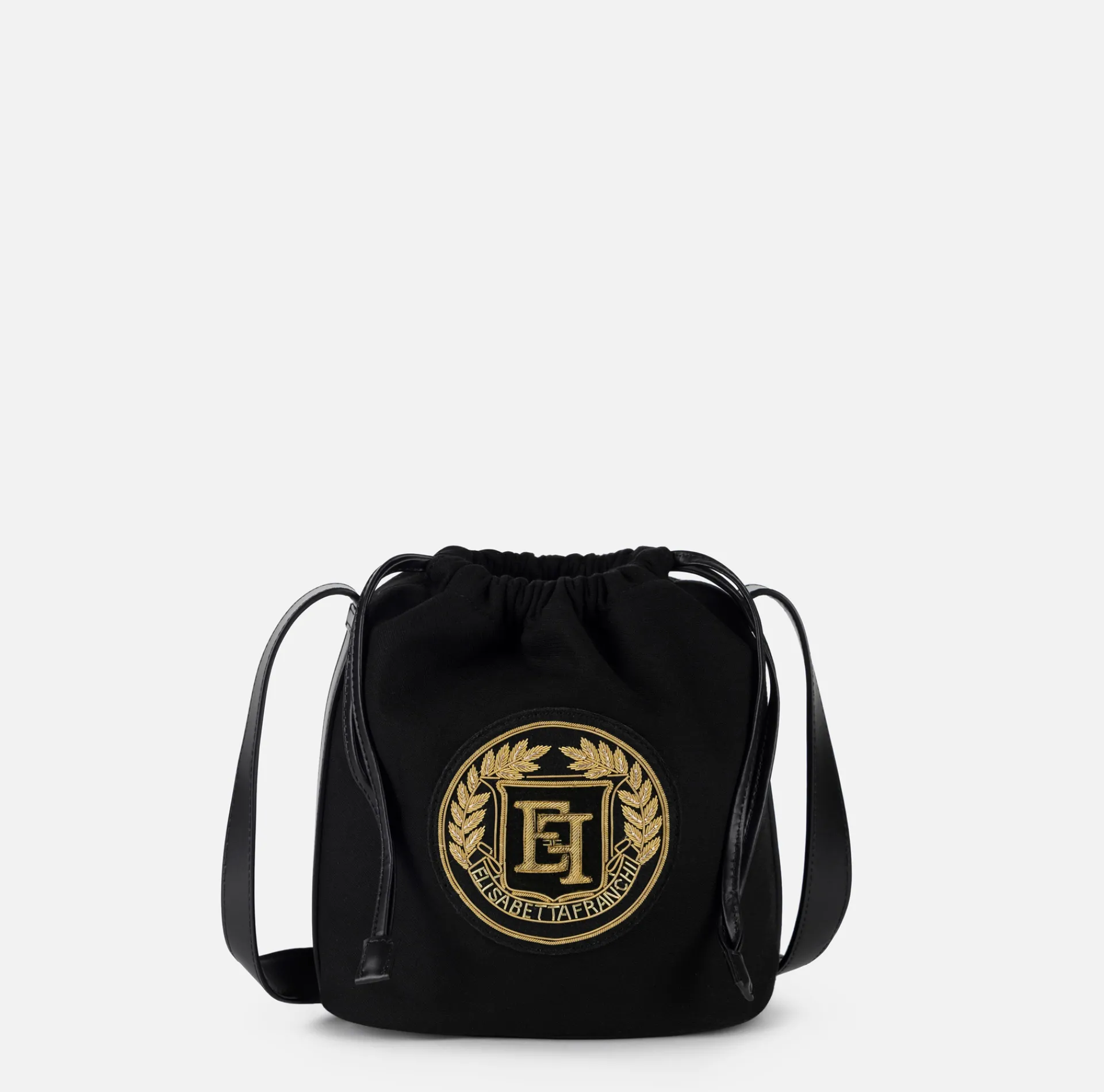 Elisabetta Franchi Strap Bags|Fabric bucket bag Black
