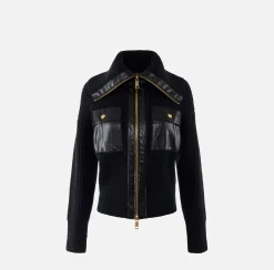 Elisabetta Franchi Knitwear And Sweatshirts|Fisherman’s rib wool cardigan with maxi zip Black