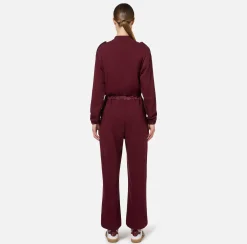 Elisabetta Franchi Jumpsuits|Fleece jumpsuit with pockets in technical nylon RougeNoir