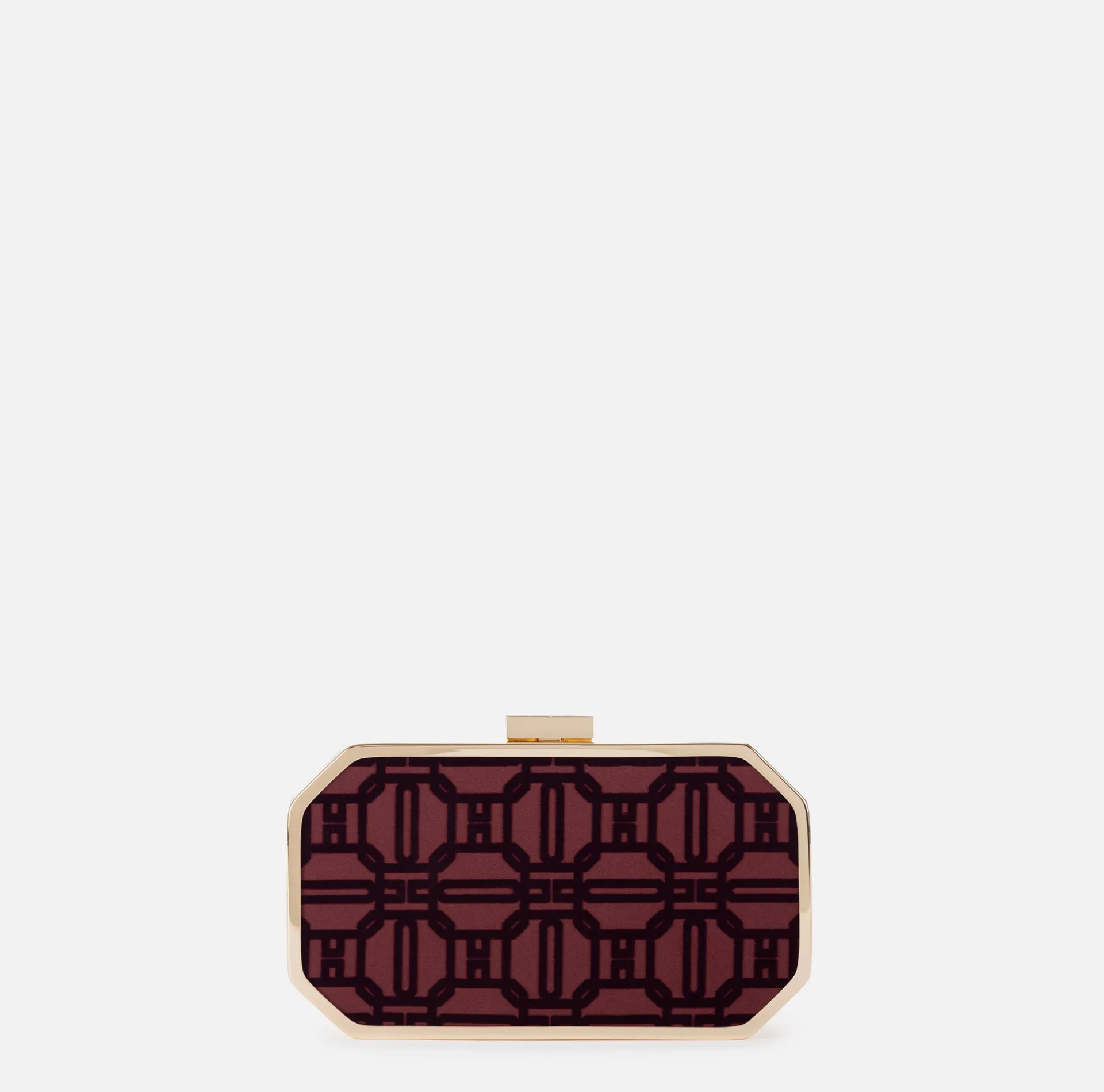 Elisabetta Franchi Clutch|Flock fabric clutch bag RougeNoir
