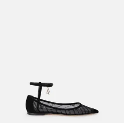 Elisabetta Franchi Sneakers & Flat Shoes|Flocked mesh flats Black