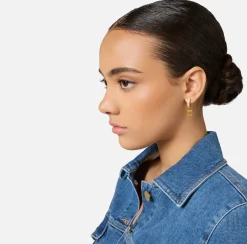 Elisabetta Franchi Jewelry|Gold galvanic mini hoops YellowGold