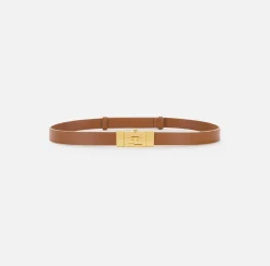 Elisabetta Franchi Belts|High-waisted belt in semi-gloss leather Black/Butter