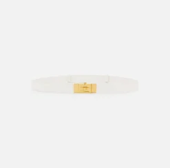Elisabetta Franchi Belts|High-waisted belt in semi-gloss leather Butter
