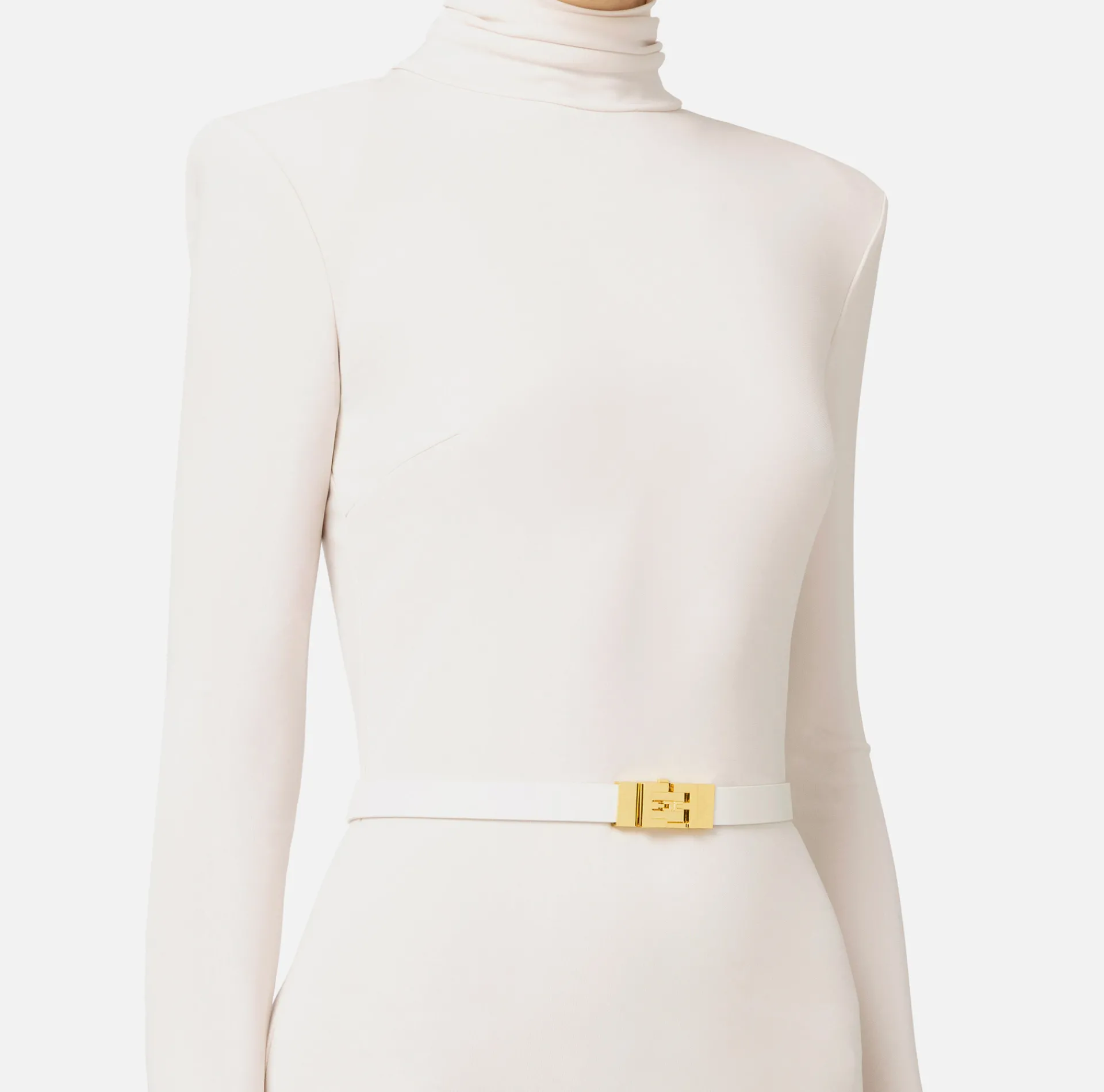 Elisabetta Franchi Belts|High-waisted belt in semi-gloss leather Butter
