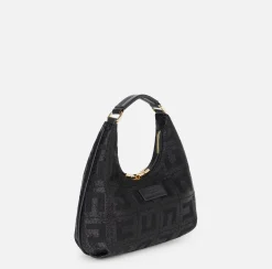 Elisabetta Franchi Handbags|Hobo bag in jacquard fabric Black