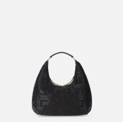 Elisabetta Franchi Handbags|Hobo bag in jacquard fabric Black
