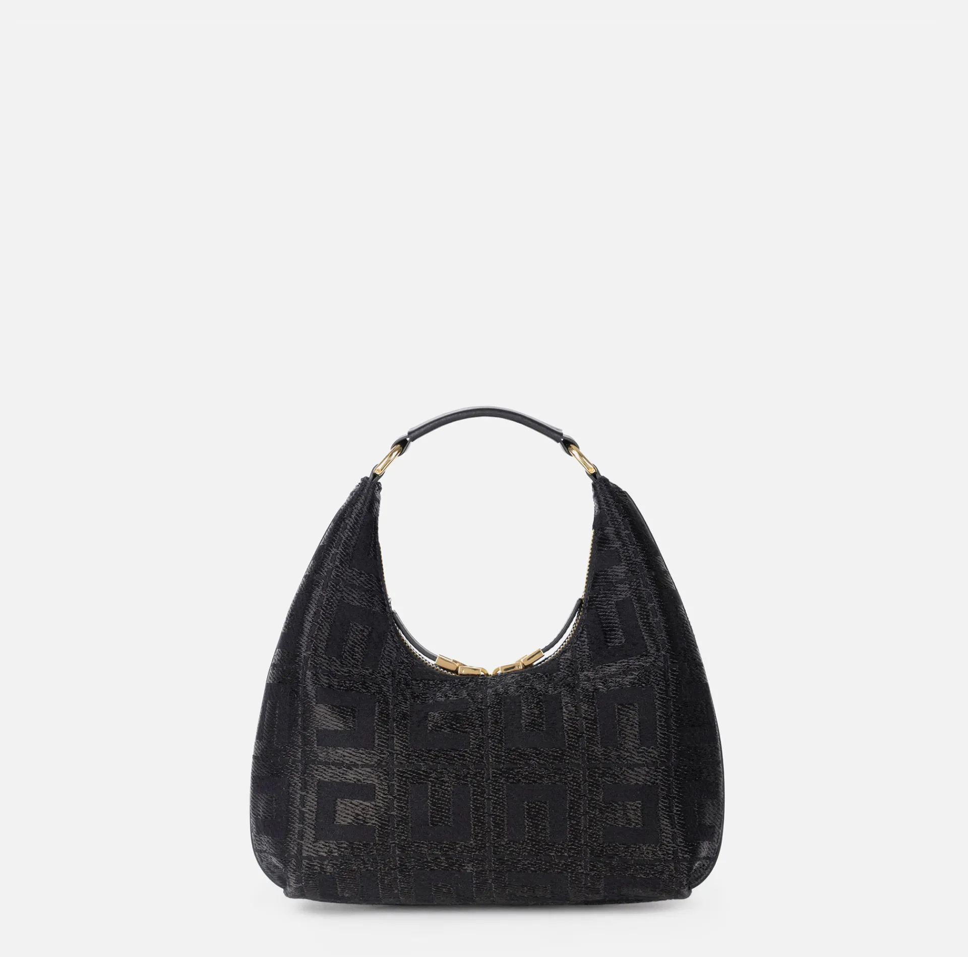 Elisabetta Franchi Handbags|Hobo bag in jacquard fabric Black