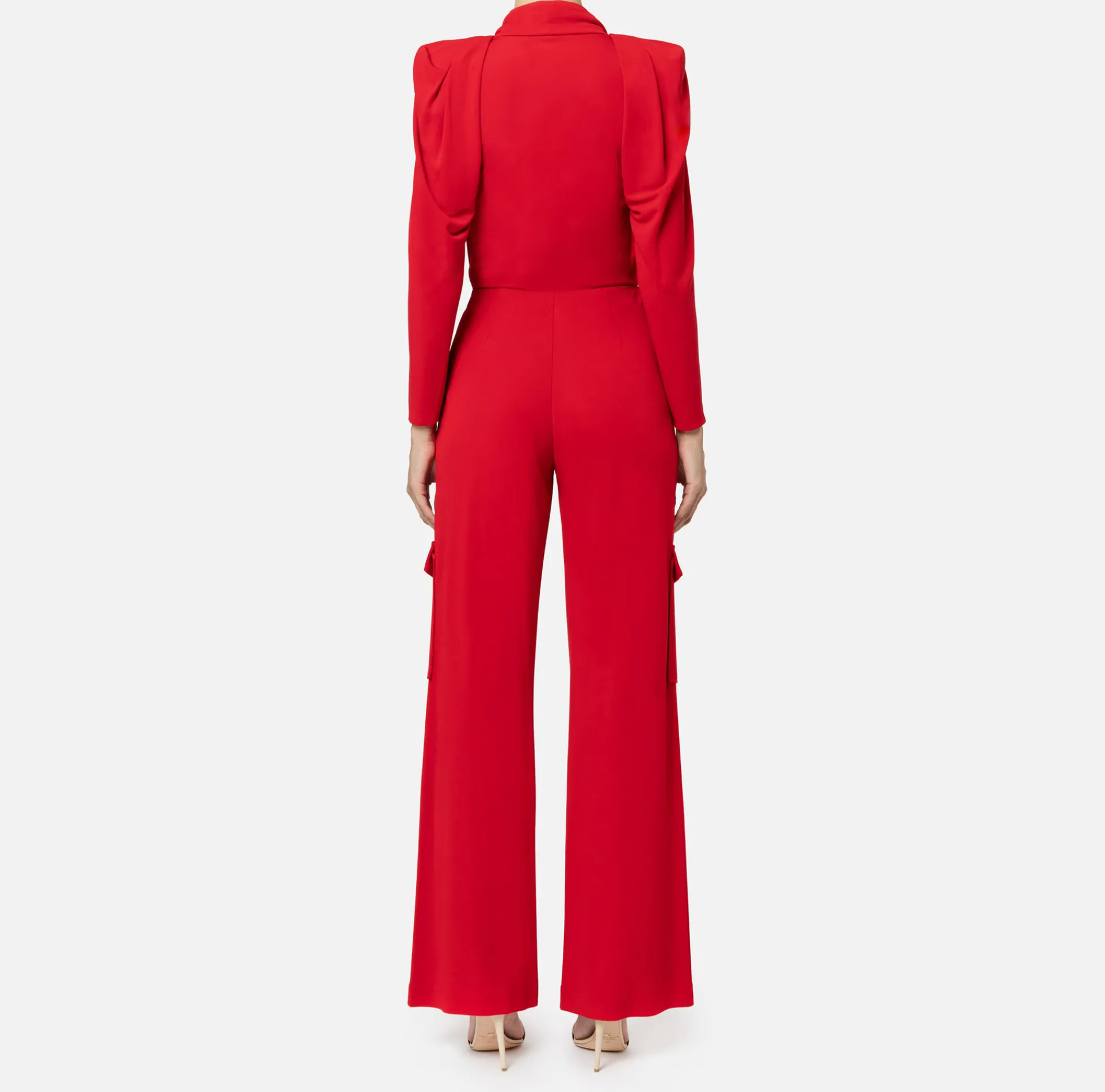 Elisabetta Franchi Jumpsuits|Jersey jumpsuit with charm belt RedPassion