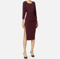 Elisabetta Franchi Midi Dresses|Dresses|Jersey midi dress with side zip RougeNoir