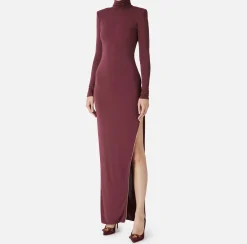 Elisabetta Franchi Red Carpet Dresses|Red Carpet|Jersey red carpet dress with side zip RougeNoir