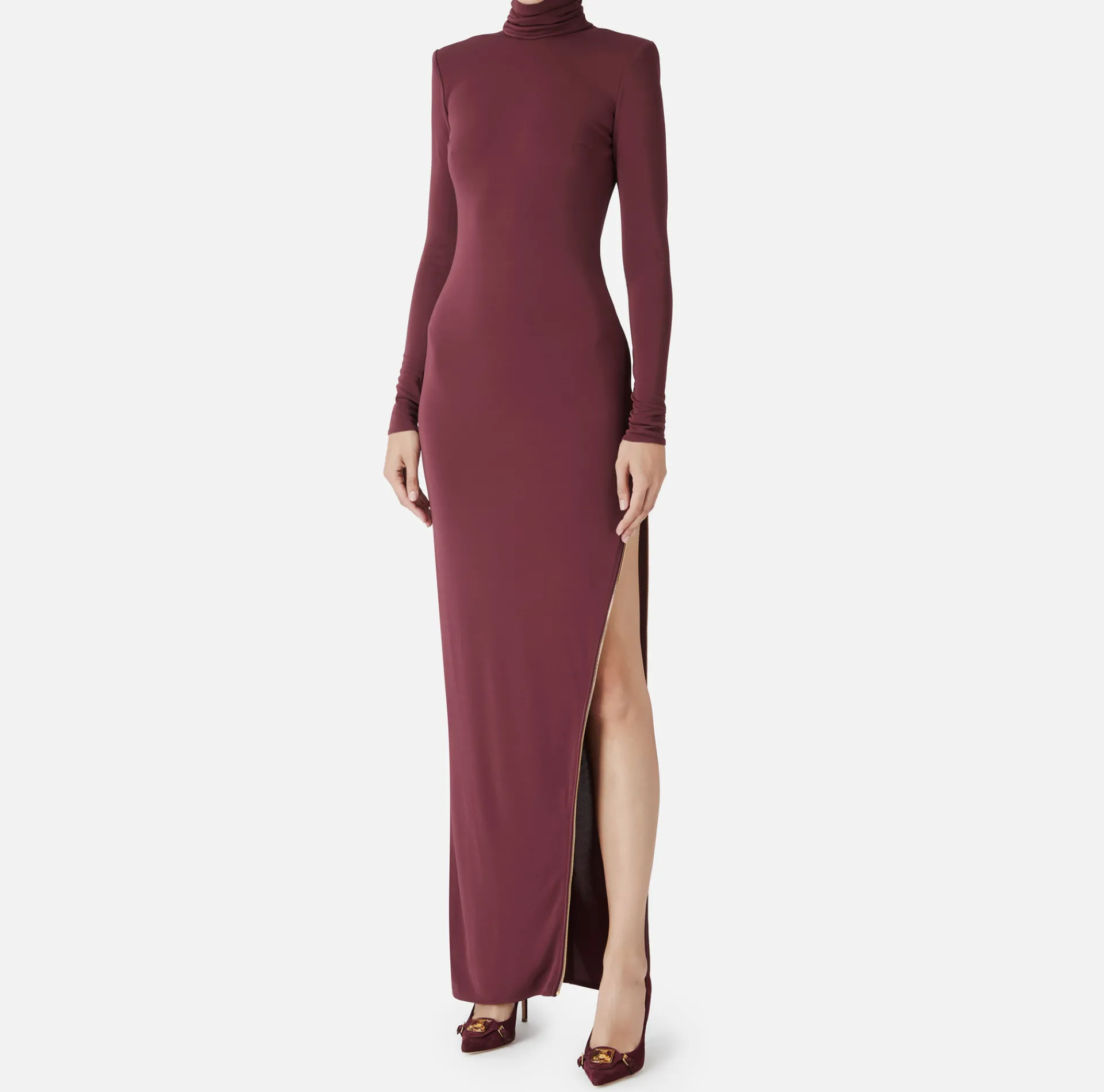 Elisabetta Franchi Red Carpet Dresses|Red Carpet|Jersey red carpet dress with side zip RougeNoir