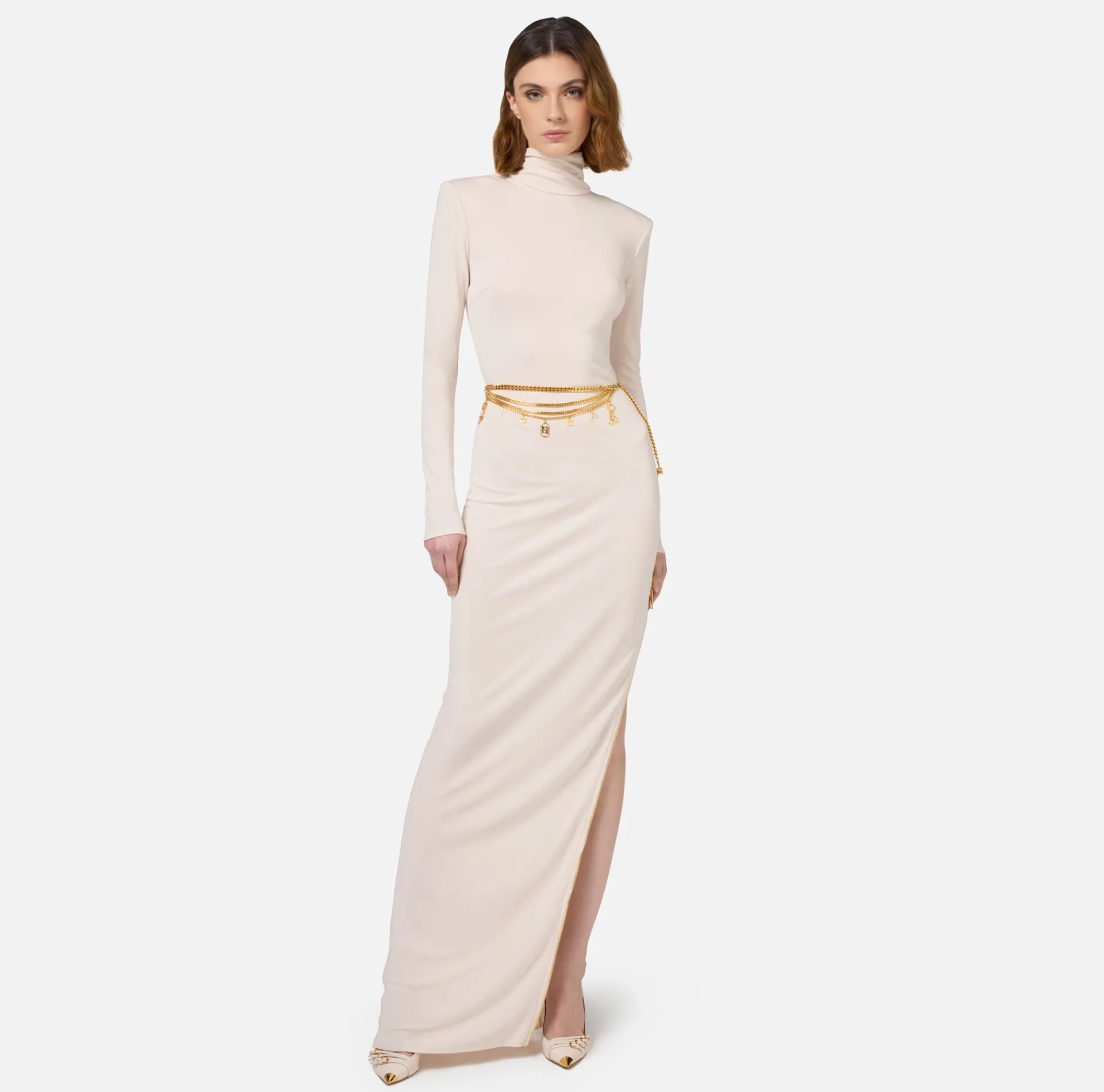 Elisabetta Franchi Red Carpet Dresses|Red Carpet|Jersey red carpet dress with side zip Latex