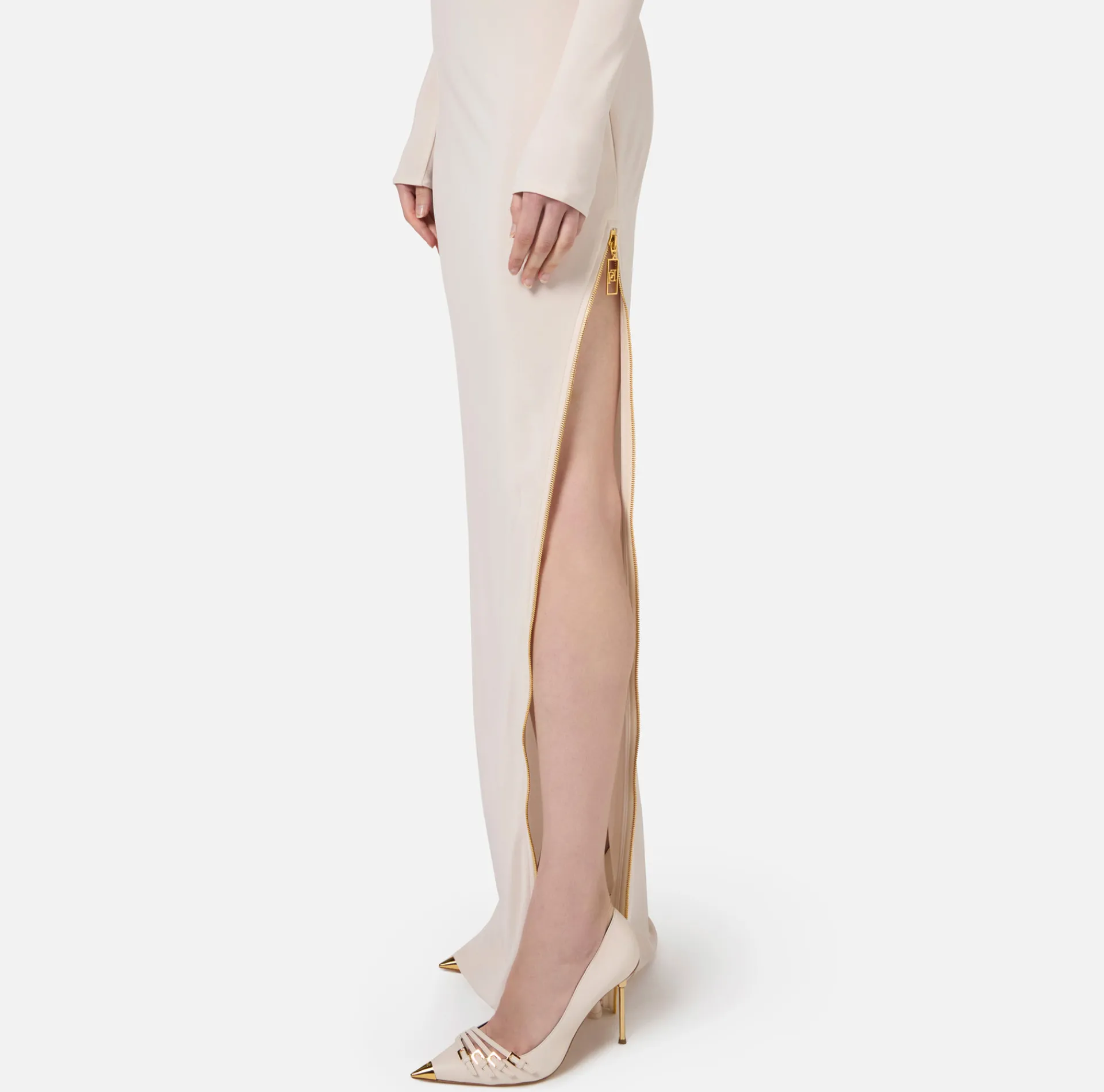 Elisabetta Franchi Red Carpet Dresses|Red Carpet|Jersey red carpet dress with side zip Latex