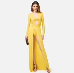Elisabetta Franchi Dresses|Red Carpet|Jersey red carpet dress with wide central slit