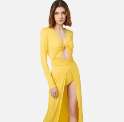 Elisabetta Franchi Dresses|Red Carpet|Jersey red carpet dress with wide central slit