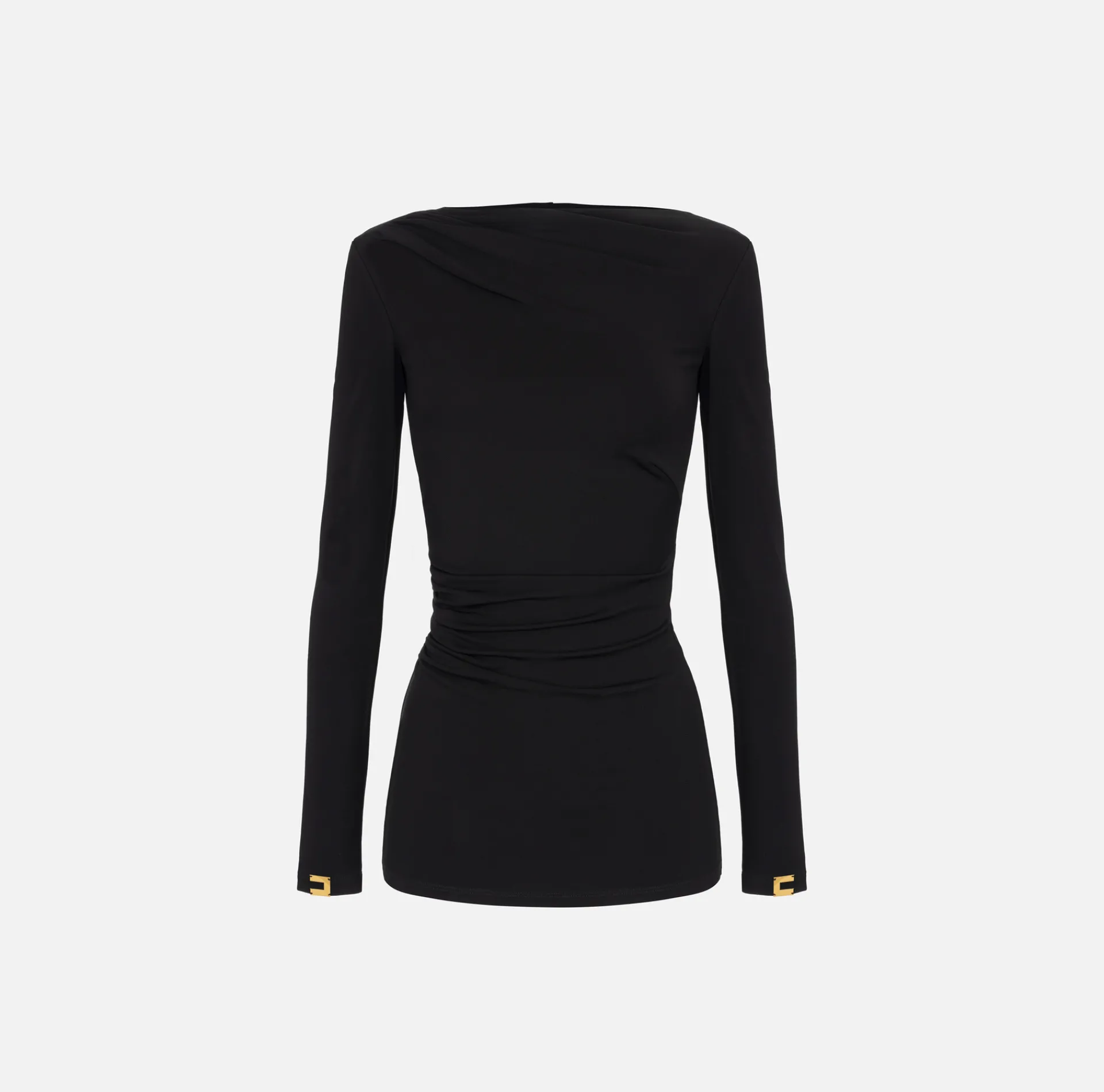 Elisabetta Franchi Top And T-Shirts|Jersey top with draping Black
