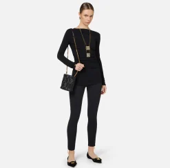 Elisabetta Franchi Top And T-Shirts|Jersey top with draping Black