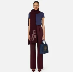 Elisabetta Franchi Top And T-Shirts|Jersey T-shirt with logo embroidery Navy