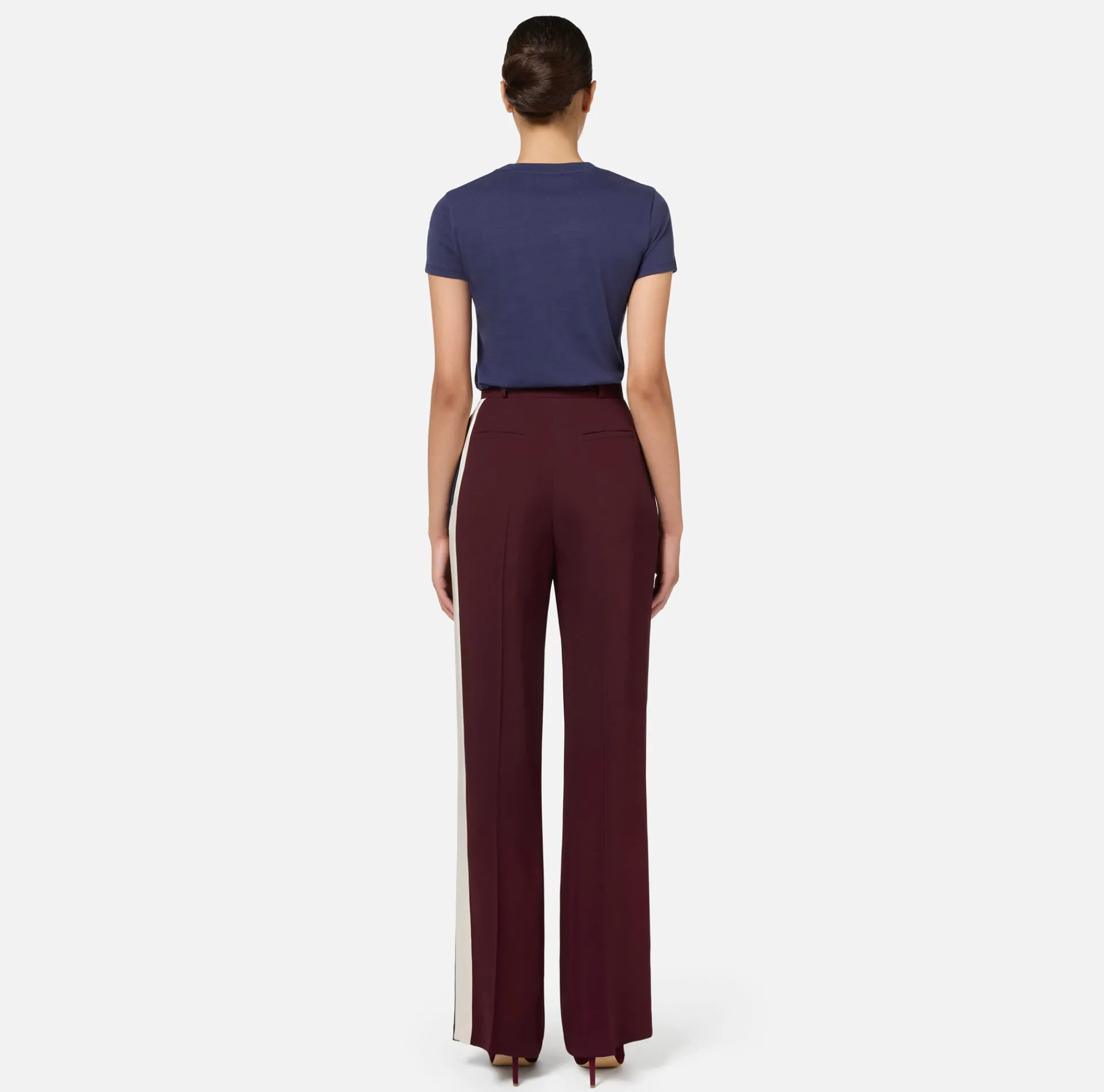 Elisabetta Franchi Top And T-Shirts|Jersey T-shirt with logo embroidery Navy