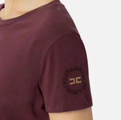 Elisabetta Franchi Top And T-Shirts|Jersey T-shirt with logo embroidery RougeNoir