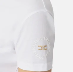 Elisabetta Franchi Top And T-Shirts|Jersey T-shirt with logo embroidery Chalk