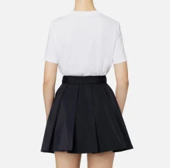 Elisabetta Franchi Top And T-Shirts|Jersey T-shirt with logo made with rhinestones Chalk