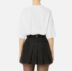 Elisabetta Franchi Top And T-Shirts|Jersey T-shirt with maxi logo on the sleeves Chalk