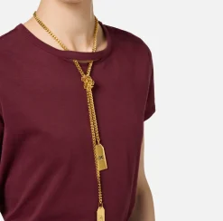 Elisabetta Franchi Top And T-Shirts|Jersey T-shirt with necklace RougeNoir