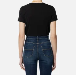 Elisabetta Franchi Top And T-Shirts|Jersey T-shirt with necklace Black
