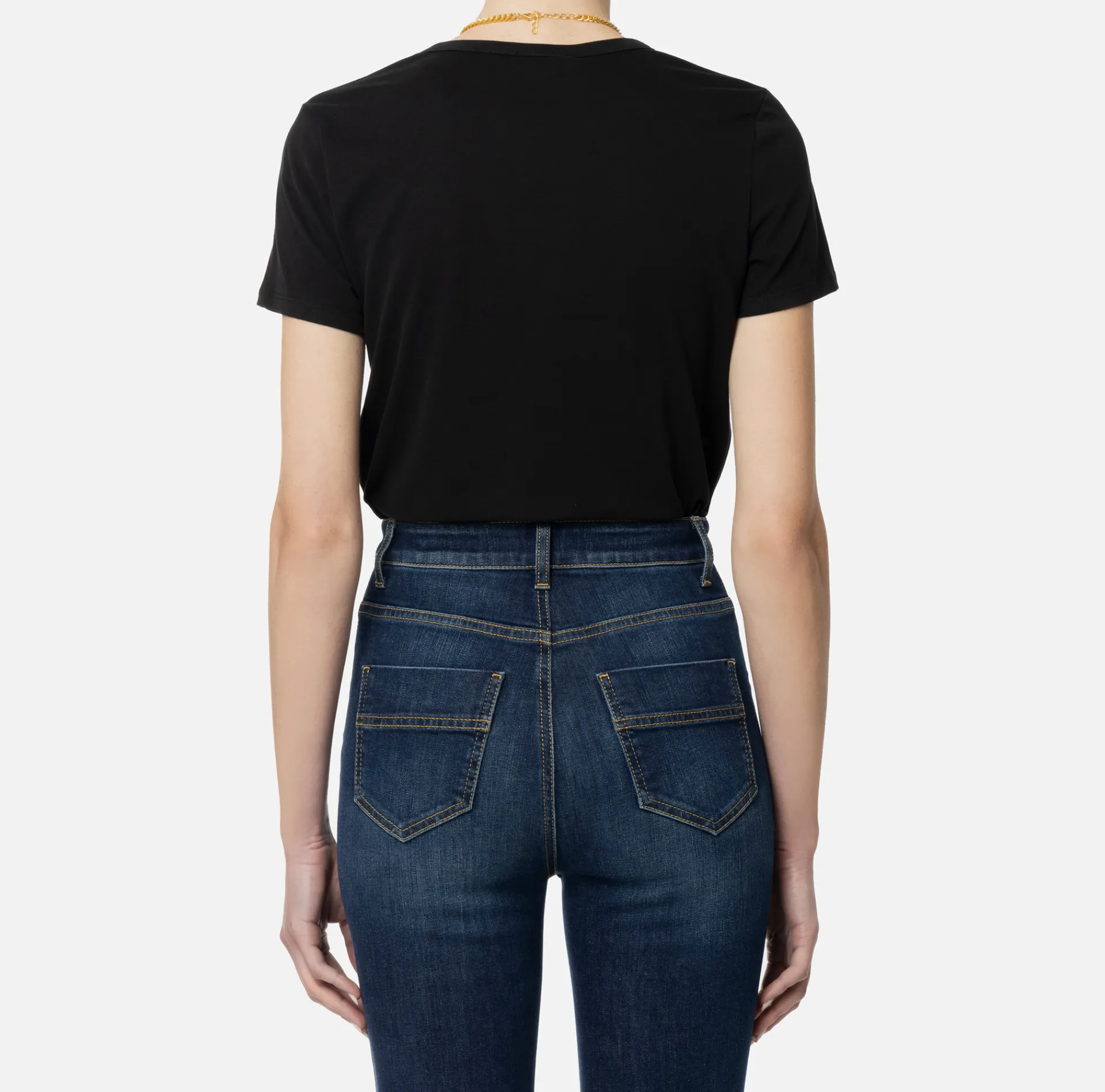 Elisabetta Franchi Top And T-Shirts|Jersey T-shirt with necklace Black