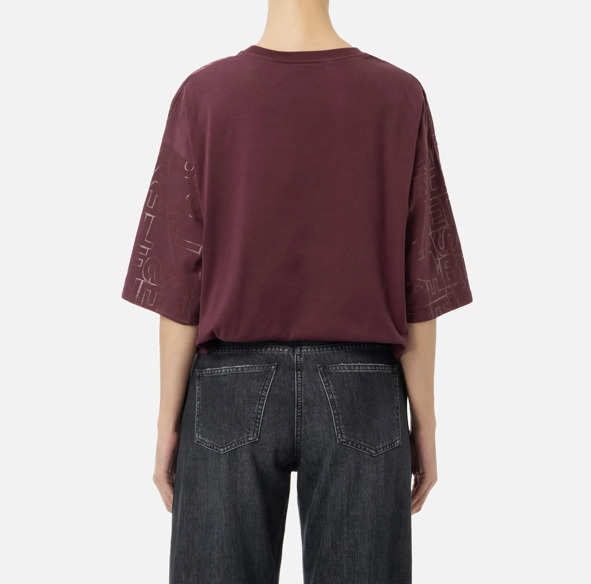 Elisabetta Franchi Top And T-Shirts|Jersey T-shirt with shiny lettering RougeNoir