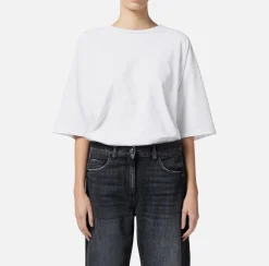 Elisabetta Franchi Top And T-Shirts|Jersey T-shirt with shiny lettering Chalk