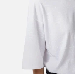 Elisabetta Franchi Top And T-Shirts|Jersey T-shirt with shiny lettering Chalk