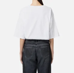 Elisabetta Franchi Top And T-Shirts|Jersey T-shirt with shiny lettering Chalk