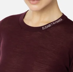 Elisabetta Franchi Knitwear And Sweatshirts|Jumper in merino wool fabric with contrasting jacquard logo RougeNoir