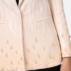 Elisabetta Franchi Jackets And Trench Coats|Jumpsuit in crêpe embroidered with sequins Latex