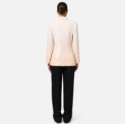 Elisabetta Franchi Jackets And Trench Coats|Jumpsuit in crêpe embroidered with sequins Latex