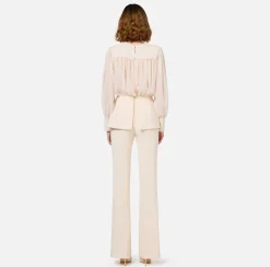 Elisabetta Franchi Jumpsuits|Jumpsuit in crêpe fabric with georgette blouse and peplum Butter