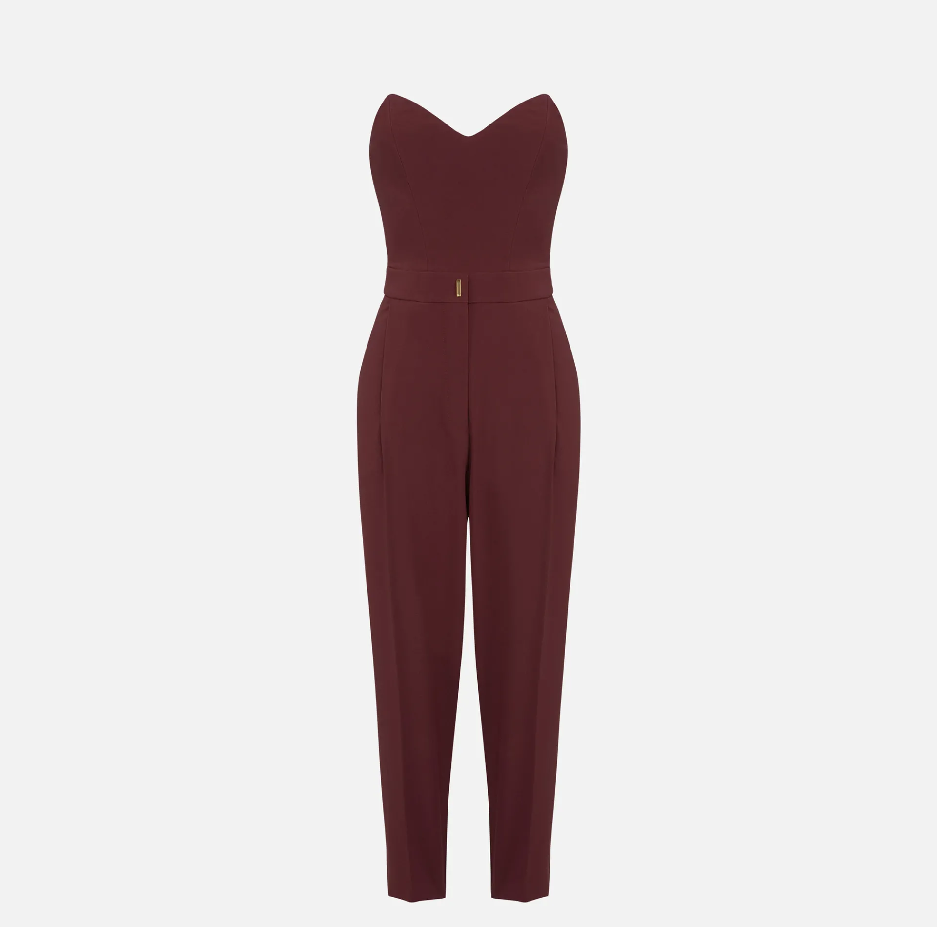 Elisabetta Franchi Jumpsuits|Jumpsuit in stretch crêpe fabric with bustier top RougeNoir