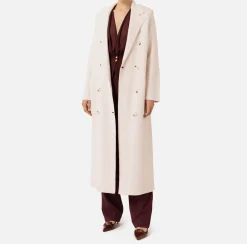 Elisabetta Franchi Coats And Jackets|Knit wool and cashmere wrap coat with emblem Latex