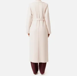 Elisabetta Franchi Coats And Jackets|Knit wool and cashmere wrap coat with emblem Latex