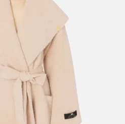 Elisabetta Franchi Coats And Jackets|Knit wrap coat Nude