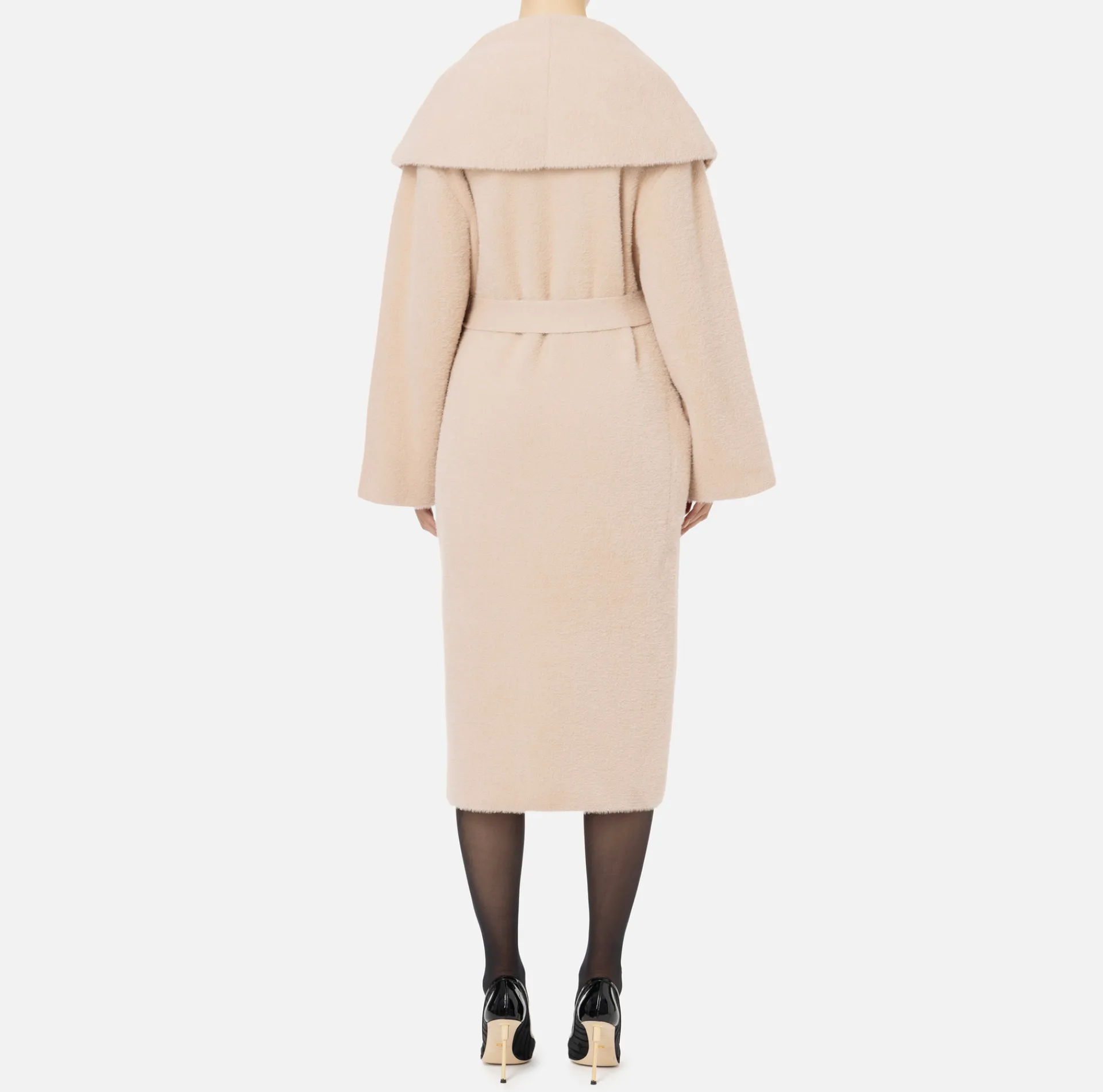 Elisabetta Franchi Coats And Jackets|Knit wrap coat Nude