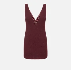 Elisabetta Franchi Mini Dresses|Dresses|Laminated tweed mini-dress RougeNoir