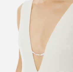 Elisabetta Franchi Mini Dresses|Dresses|Laminated tweed mini-dress Ivory