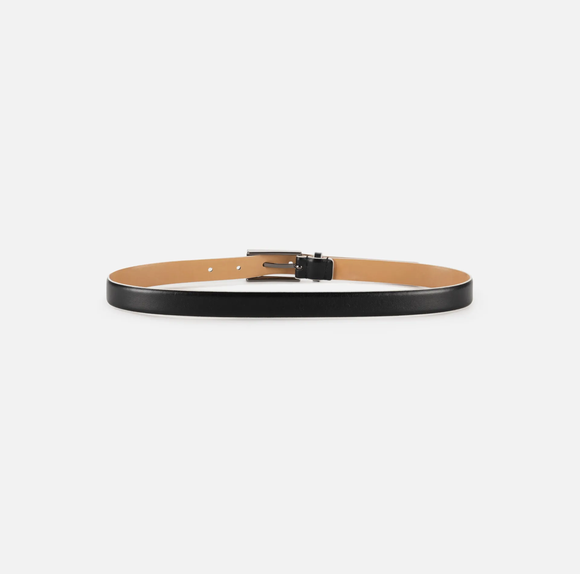 Elisabetta Franchi Belts|Leather belt with embossed logo Black